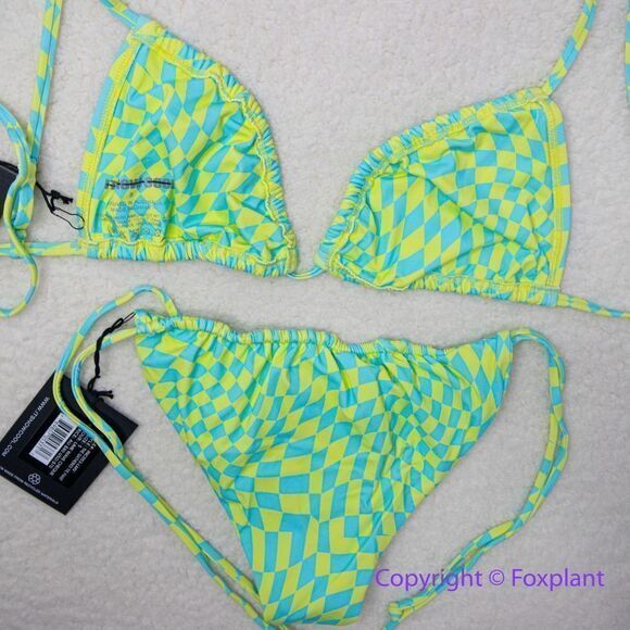 New! Set! It’s Now Cool x Free People checkered wave bikini set size S - Picture 9 of 16